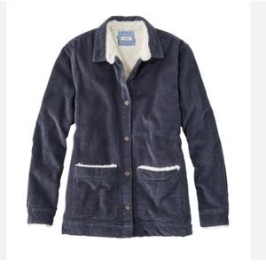L.L. Bean Navy Corduroy Chore Jacket, Sherpa Lined